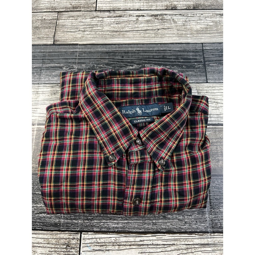 Polo Ralph Lauren Men's Multicolour Checked Long Sleeve Custom Fit Shirt‎ Large